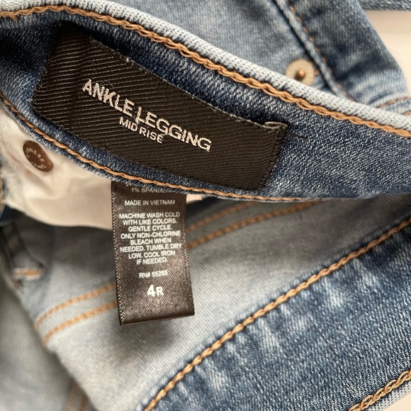 Express Ankle Legging Size Mid Rise Embroidered Roses - Picture 5 of 5